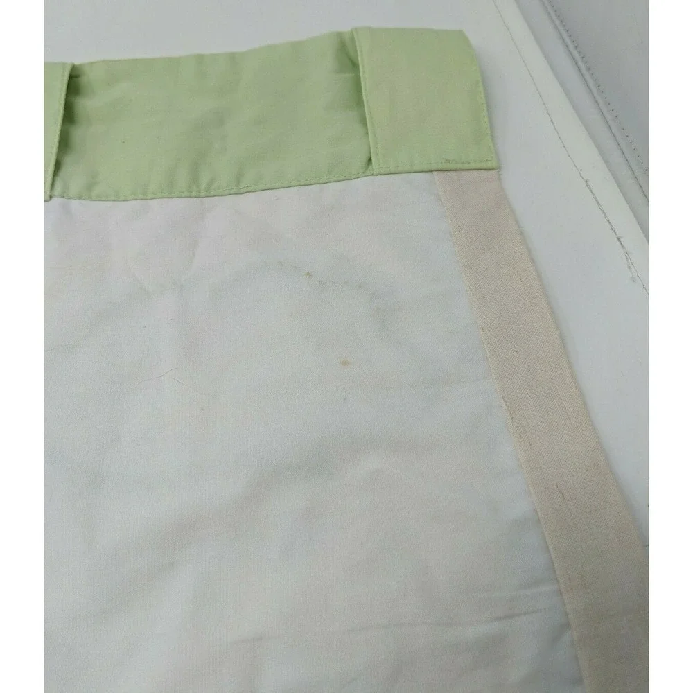 Pottery Barn Kids Embroidered Clouds Peach‎ Green Curtain Valance VTG 44 X 18
